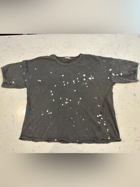 Easel short sleeve boxy oversized vintage top size L Faded Black Splatter RARE